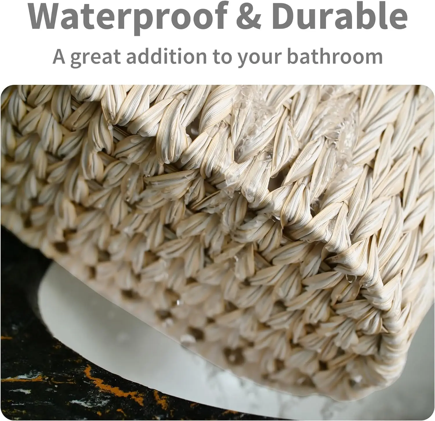 Free Standing Space-saving Grey Toilet Paper Basket with two handle for towels, magazines, books in the living room Bathroom