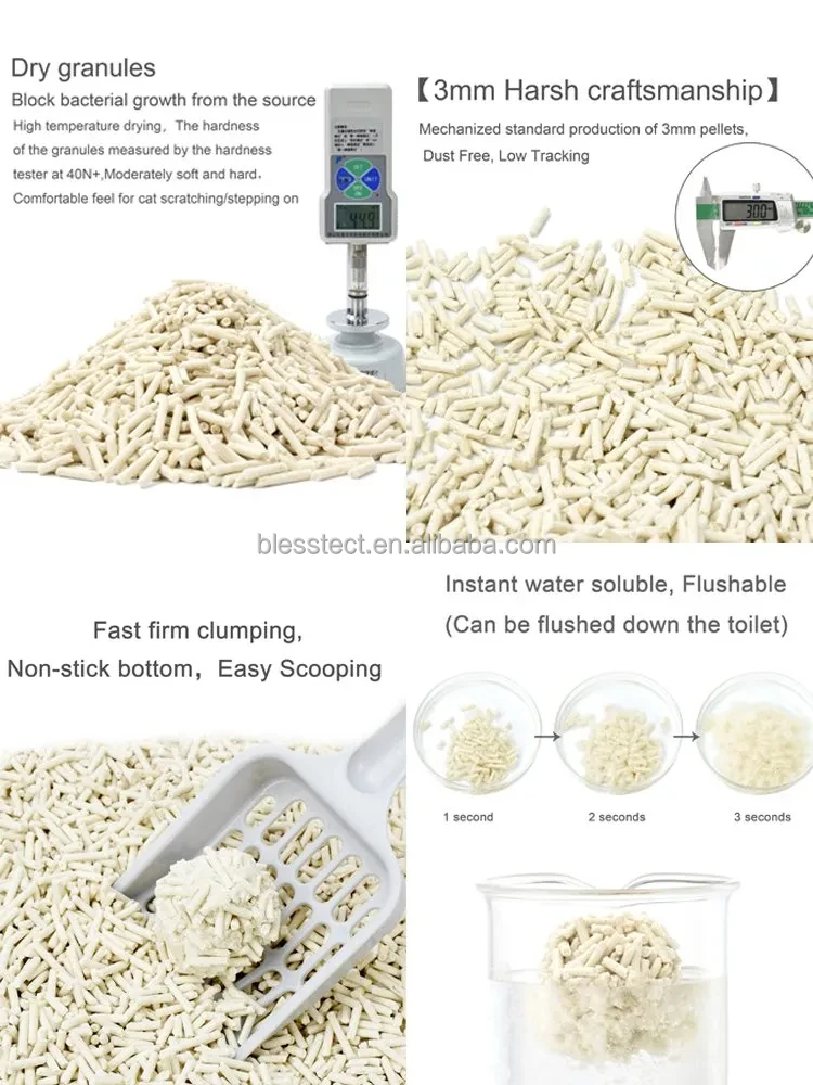 Manufacturer Wholesale Premium 100% Natural Strong Clumping Power Efficient Odor Locking Low Tracking Tofu Cat Litter