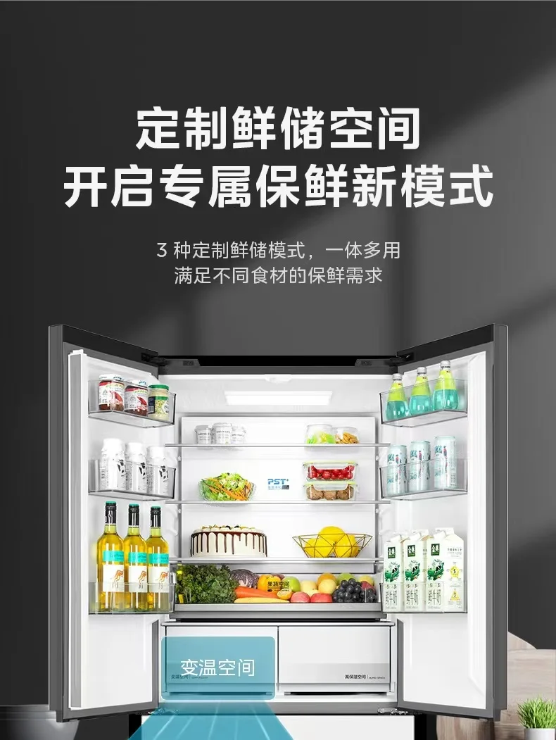 Large capacity double door white refrigerator for the home