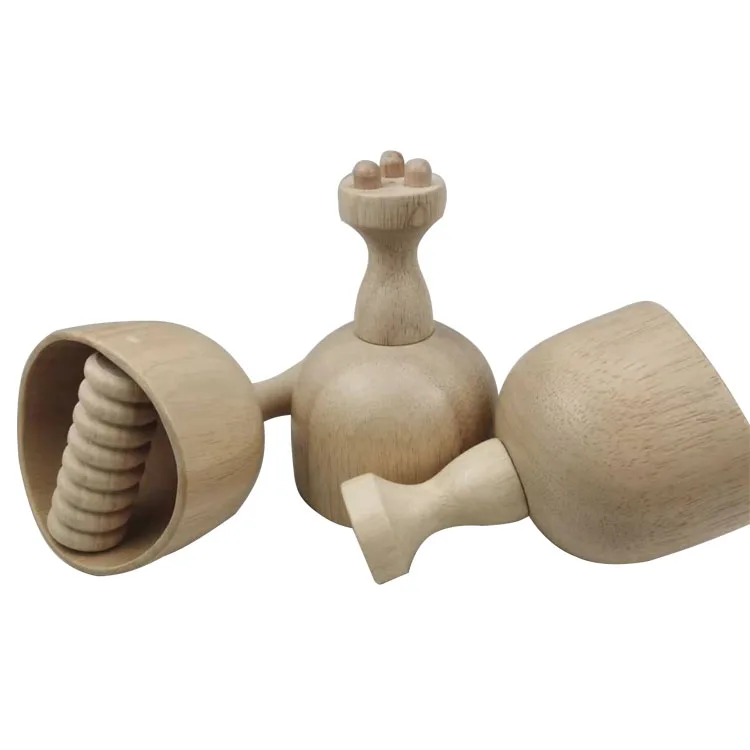Anti Cellulite Wooden Hand-held Massage Cup for the Treatment of Lymphatic Drainage Massager Body Tool