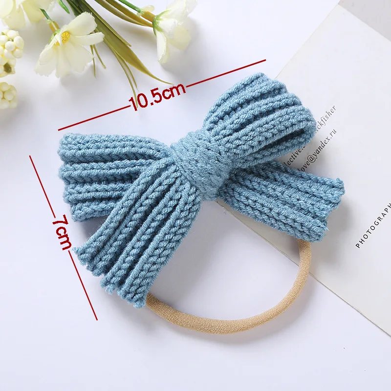 Fashion Korean 7 Color Autumn And Winter New Baby Headwear Wool Bow Hair Bands For Girls Kids