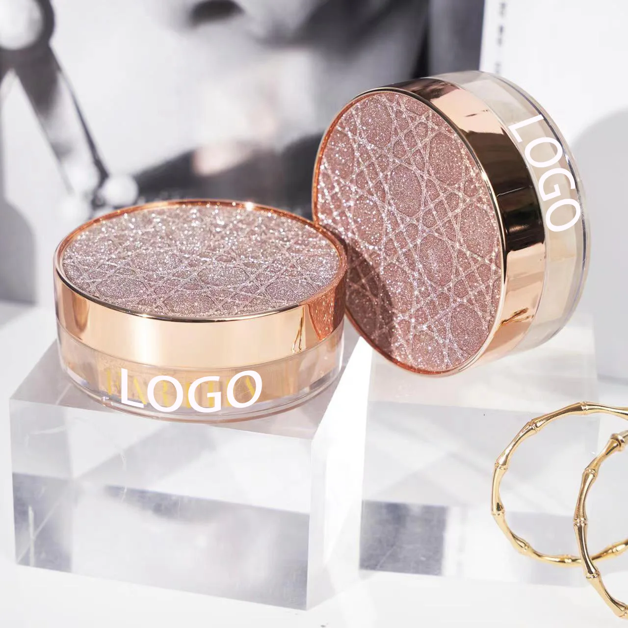 Vegan private label  high quality waterproof banana shades loose setting powder makeup