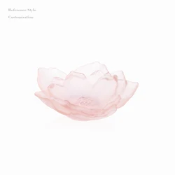 Beautiful pink violet large crystal camellia bowl for home wedding decor