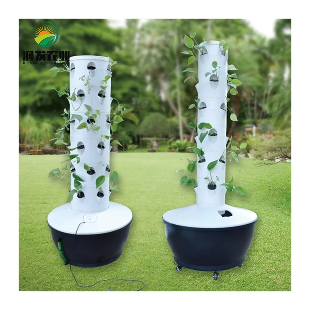 Newest Home Gardening Agricultural Greenhouse Hydroponic Vertical Growing Systems Tower