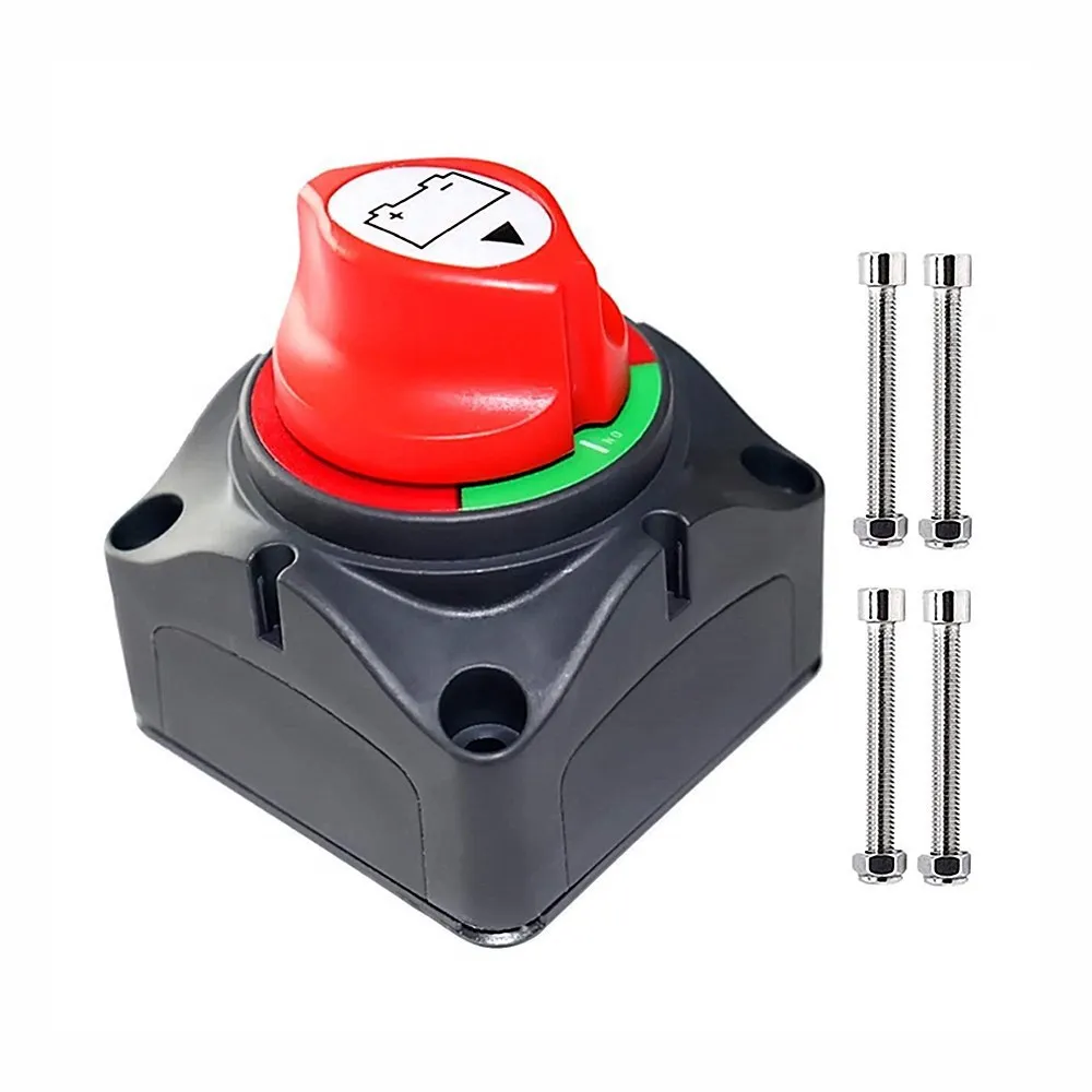 Battery Disconnect Switch 2 Pieces Battery Cutoff Switch Master for Marine Boat Power Isolator On-Off Kill Switch (Regular Style