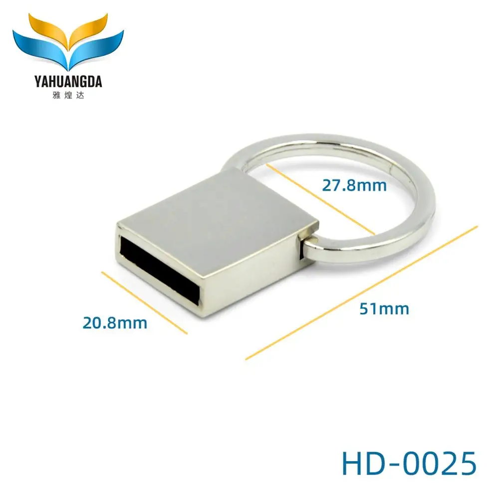 Christmas Gifts Fashionable Promotional Low Price Sliver Custom Fashion Leather Metal Key Chain With Ring HD-0025