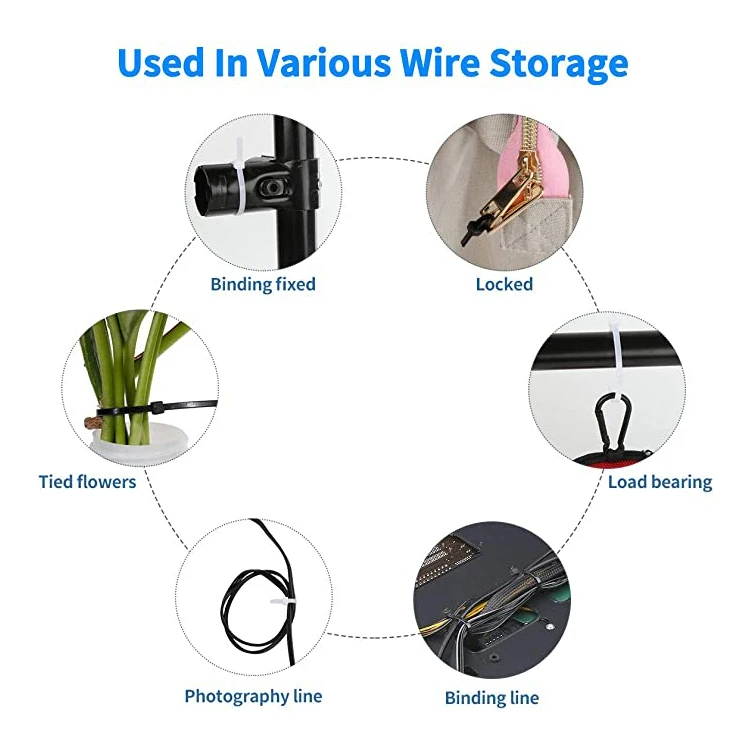 4.8x250mm Cable tie reusable plastic tie adjustable zip ties nylon66