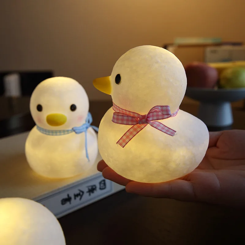 Children Cheap Cute Mini Soft Plastic Duck Night Lights