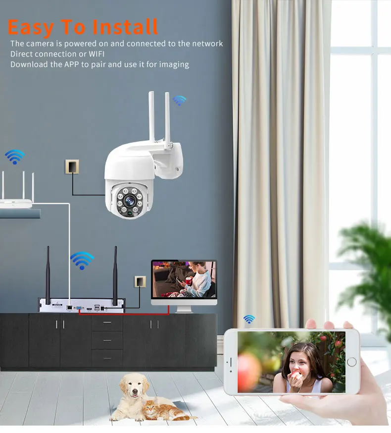 VESAFE Security Camera System 8CH 2MP 4MP 5MP Wifi IP camera NVR Kit With Screen P2P Video Surveillance