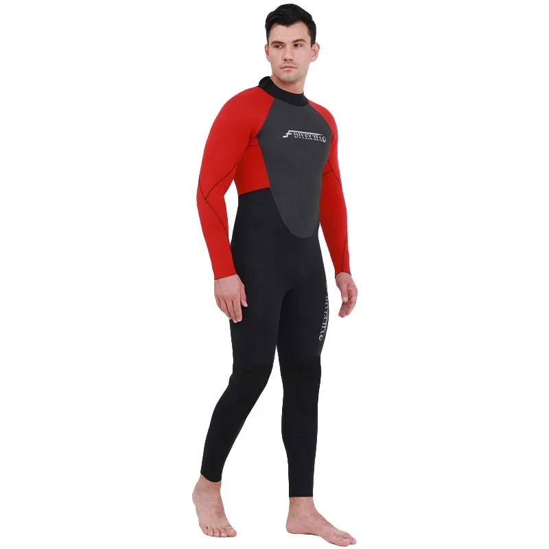 
Black 3mm wetsuit rubber wetsuit mens neoprene fabric spearfishing swimwear diving kite surfing suit 