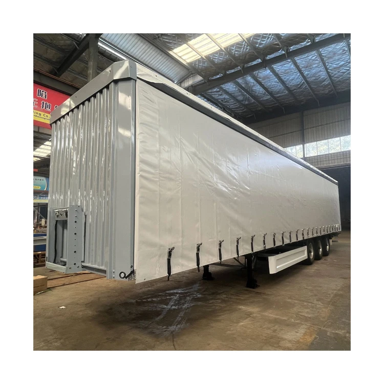 3 Axle 16m 13m 60 tons Cargo Transport Trailer Dry Van Box Side Curtain semi Trailer in Russia