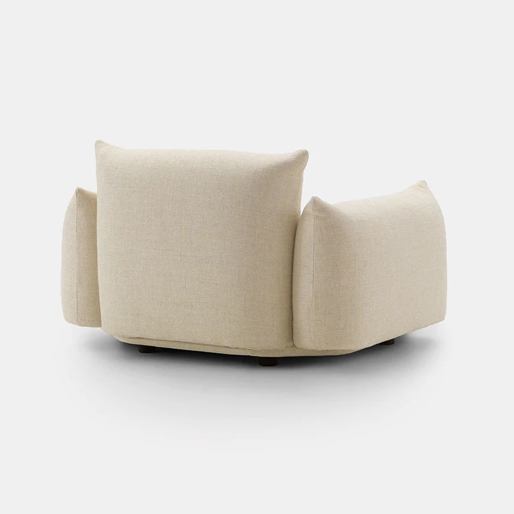 Custom Armchair Italian Minimal Mid-Century Cloud Velvet Boucle Couch Sofa With Metal Legs Comfy