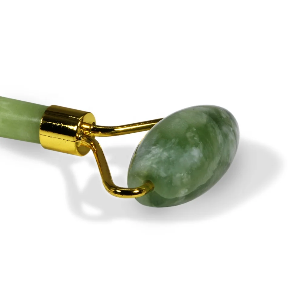 New Style Round Head Green Jade Roller Hot Selling Face Lifting Anti Aging Massage Roller