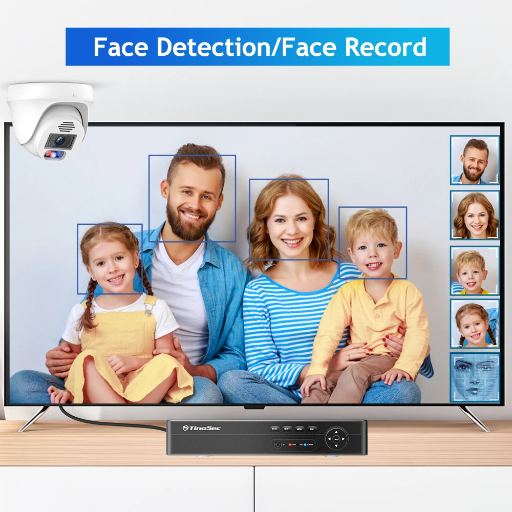 5MP 8 channel Cctv Camera System Nvr Human Detection Night Vision Hd Cctv Camera Security Video Kit