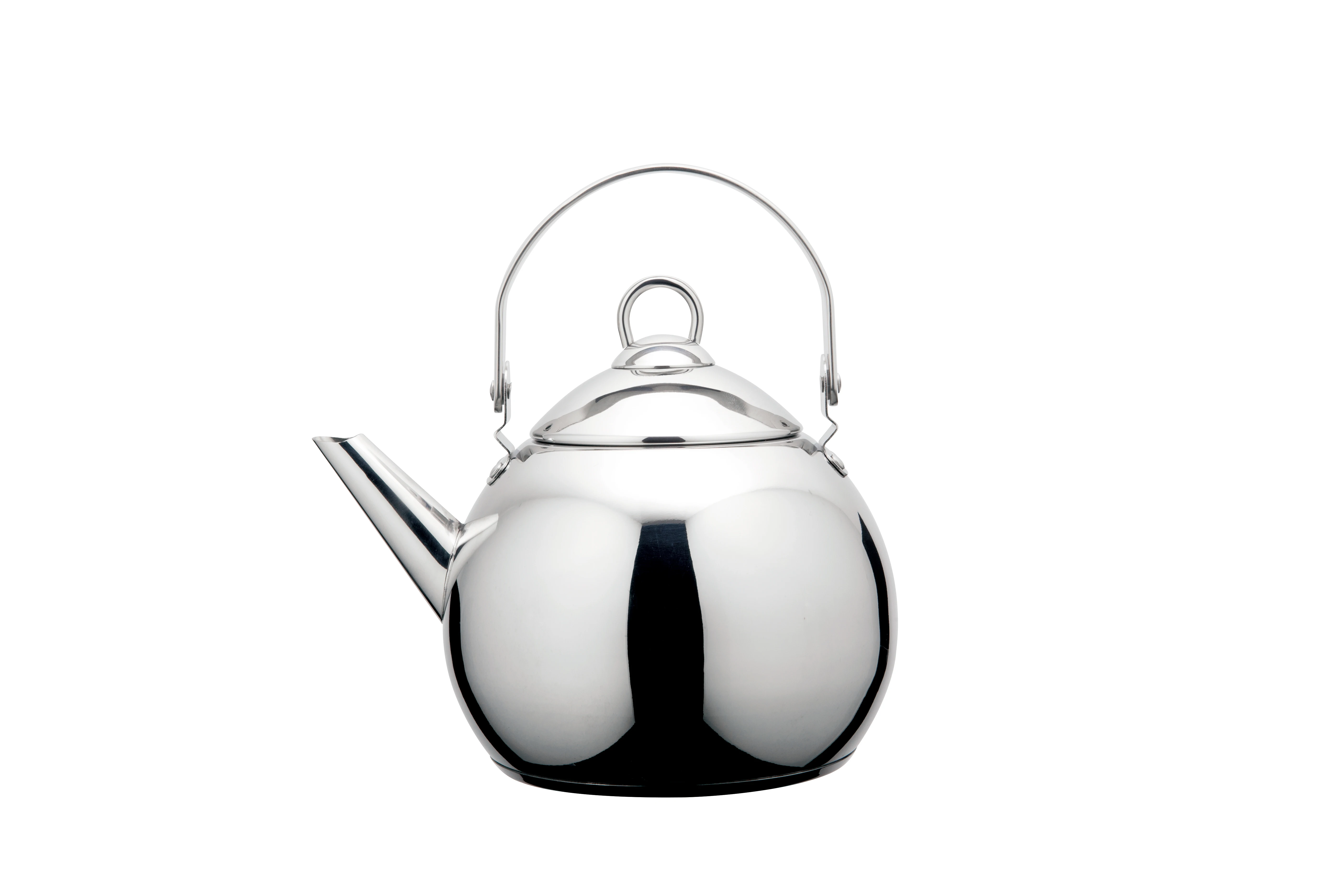 Factory wholesale high quality single bottom arc handle twist lid gold plated kitchen induction gas stainless steel kettle