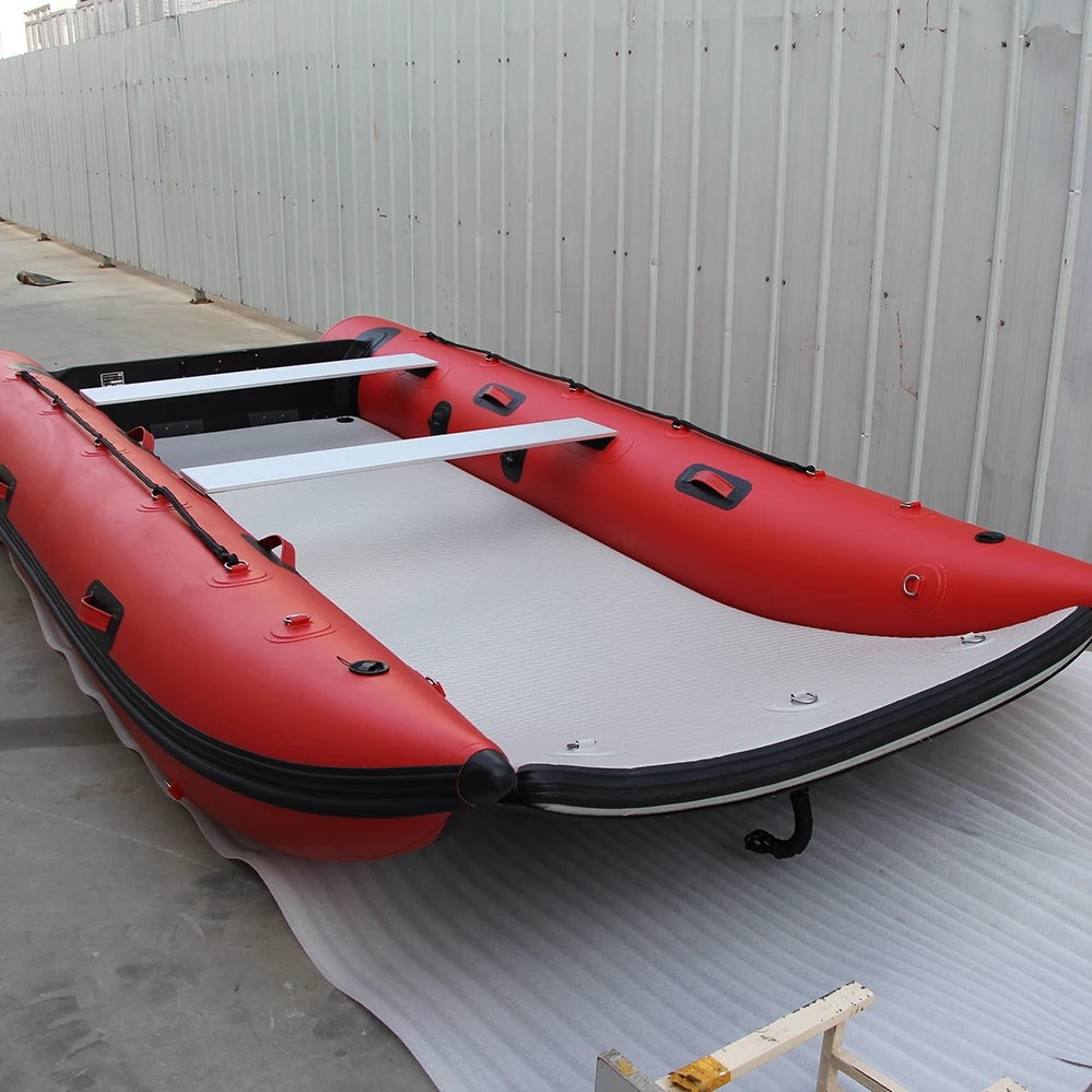 Zhebo 2024 New Botes Inflables Inflatable Catamaran Boat ZB MC 400 13ft Inflatable Boat