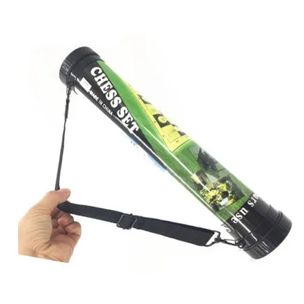 20 Inch Tournament Chess Set Filled Portable Chess Pieces and Green Board Vinyl Leather Roll Up Chess Board