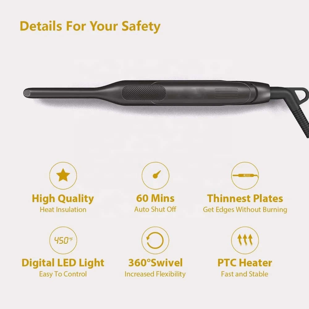 Short Hair and Pixie Cut Inch Titanium Beard Hair Straightener with Variable Temperature