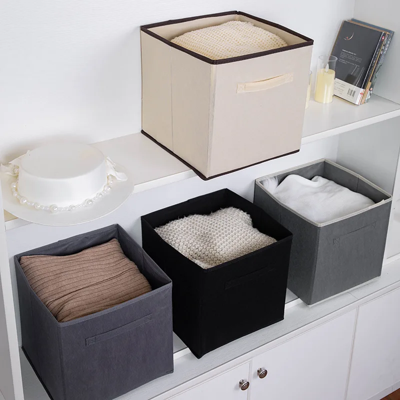 Modern Home Fabric Storage Cube Organizer Customizable Factory Design for Clothes & Sundries Square Basket Shelf