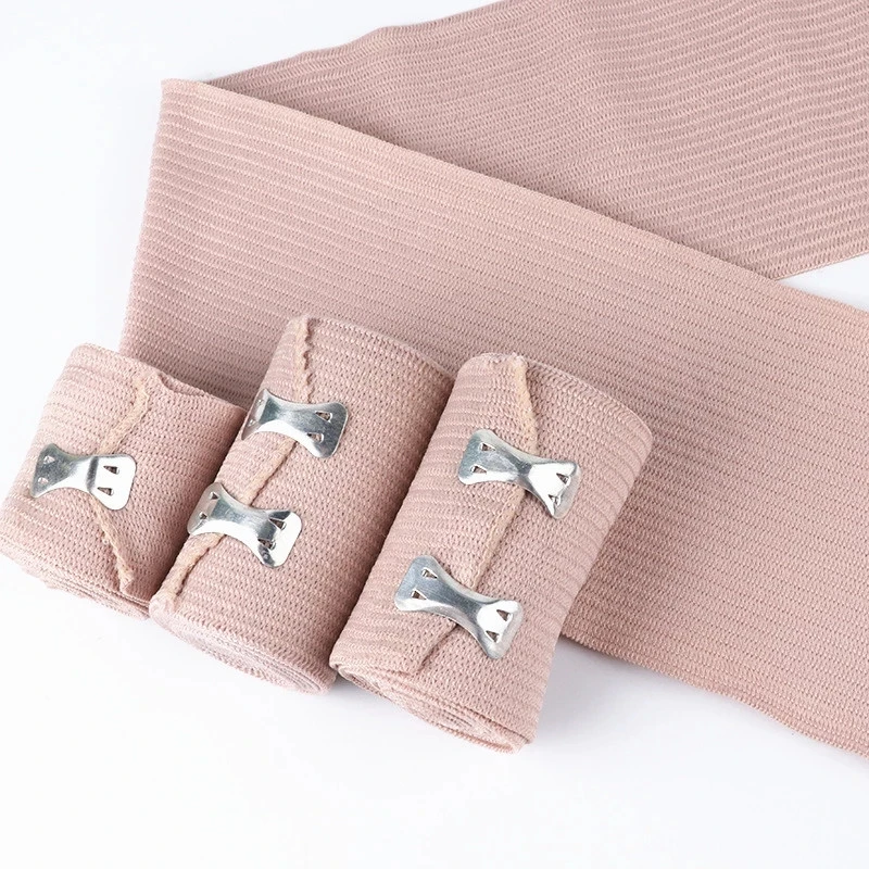 Free samples Manufacturing Medical Breathable Skin Color Cotton High Elastic Bandage for Legs Ankle Knee Tummy Body Compression