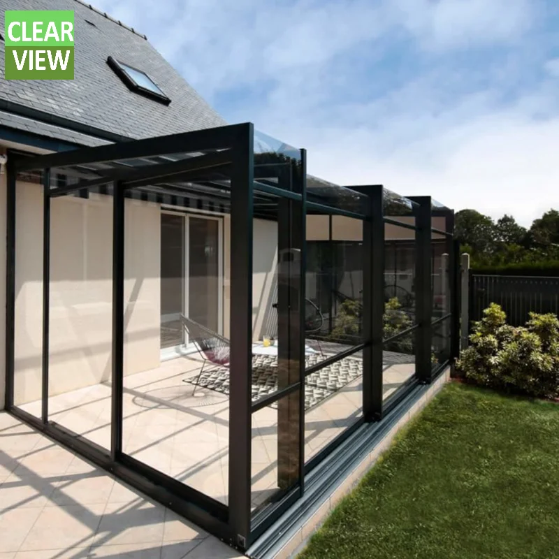 CLEARVIEW Customized Aluminium Motorized Glass Patio Roof Sunroom Conservatory Sun Room