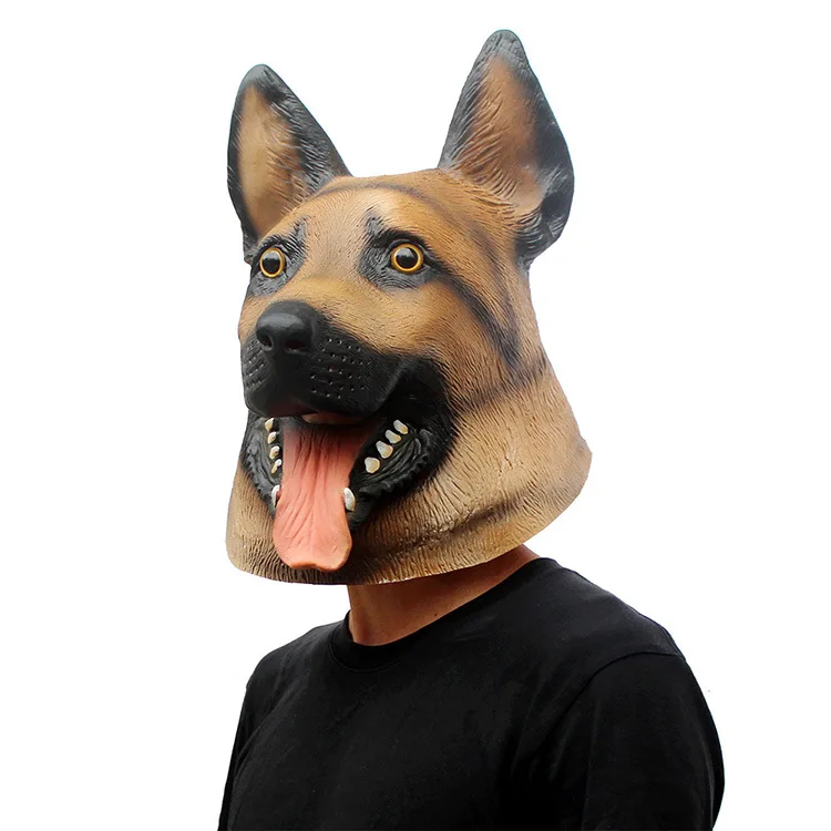 Halloween Wolf Dog Mask Realistic Rubber Full Head Animal Dog Latex Mask