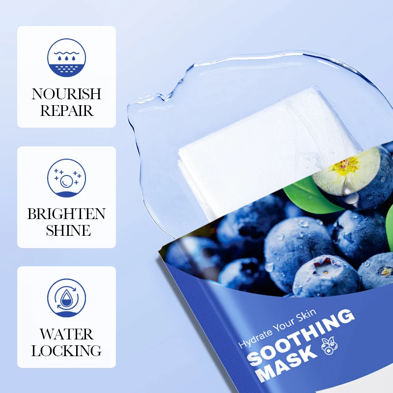 FAYANKOU Beauty Product Blueberry Soothing Beauty Facial Mask Soothing And Nourish Repair Moisturizing Whitening Brightening