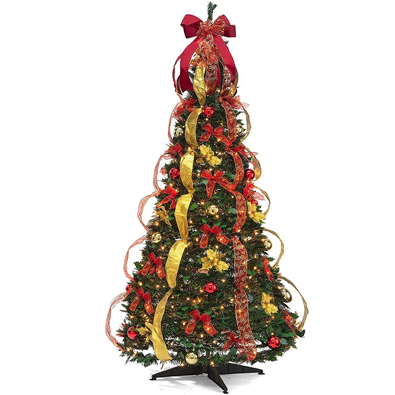 Wholesale Pre-Decorated Luxury Pre Lit Pop Up Artificial Christmas Tree With Led Lights