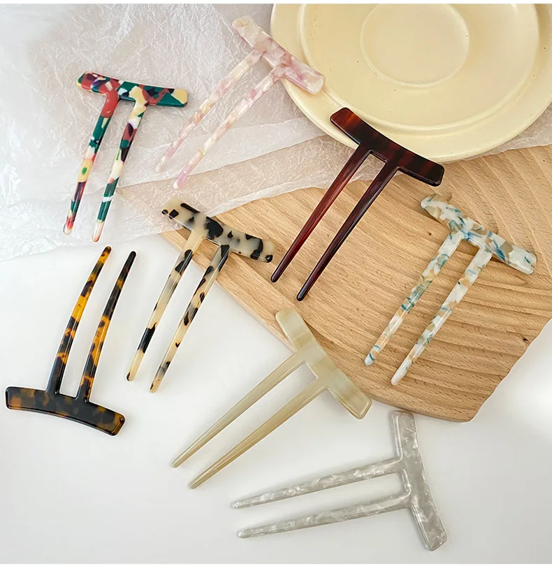 Wholesale New Design U Shaped Hair Accessories Hair Clips For Women Acetate Fork Hairpins