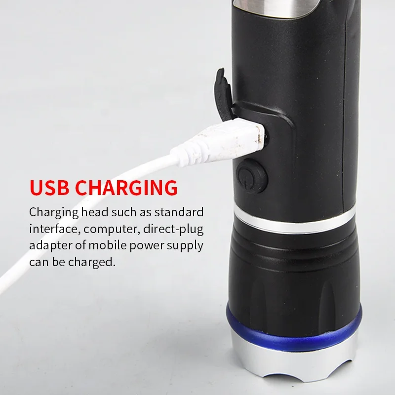 High Quality Rechargeable Multifunction Aluminum Led Torch Flashlight