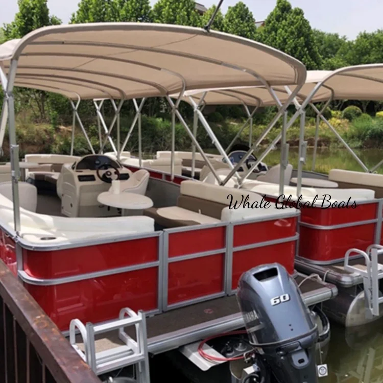2024 New Luxury Aluminum Party Barge Pontoon Boat with Changing Room
