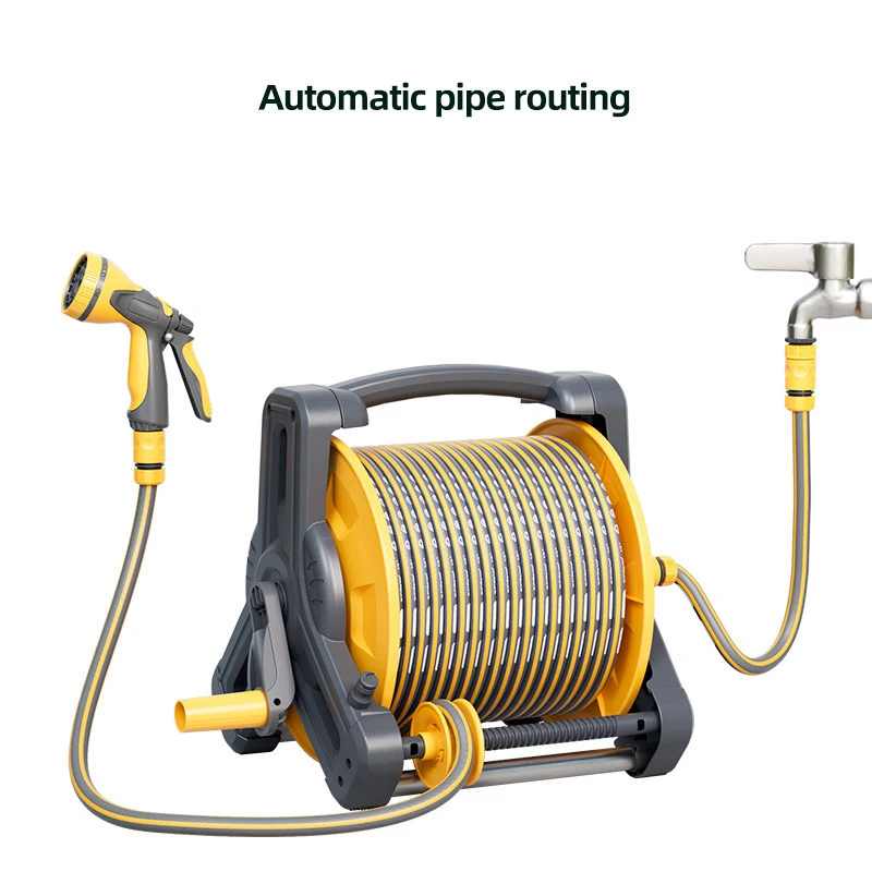 DD3457 High-pressure Water Gun Car Storage Rack Reels Nozzle Sprinkler Watering Flowers Portable Garden Hose Reel With Hose