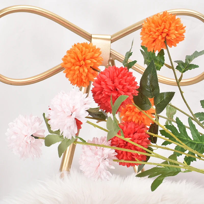 
2021 Online shop hot selling flowers Ping pong chrysanthemum artificial flower Dandelion for home decoration 