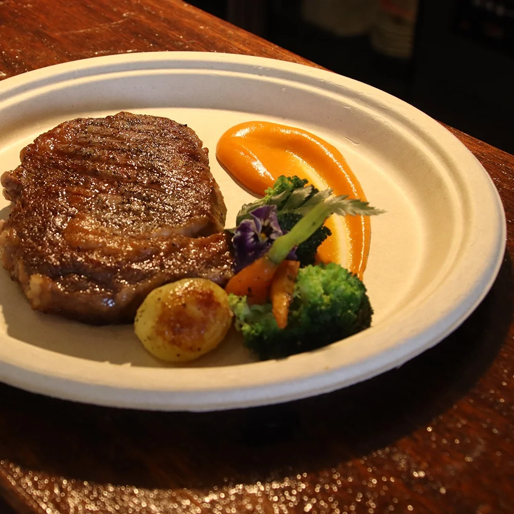 Dinner Plate Disposable Tableware Biodegradable Sugarcane Serving Plate Eco-friendly Bagasse Party 7 inch Round Paper Plate