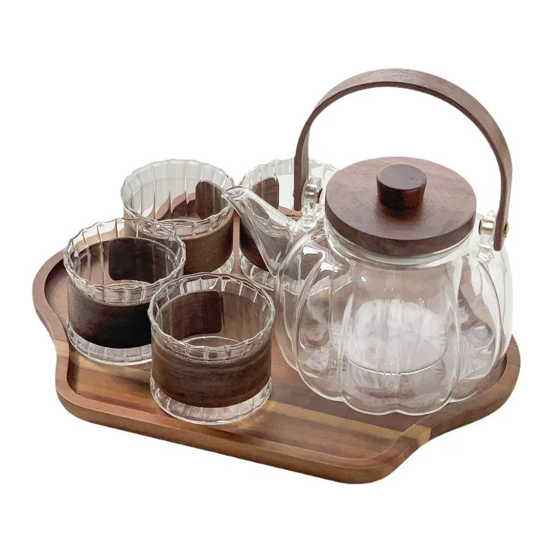 High temperature resistant glass kettle office tea set Home tea steaming kettle teapot set