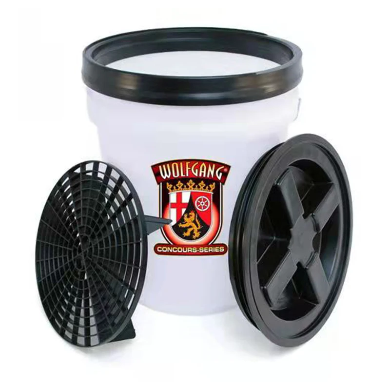 5 gallon 20 liters car wash clear food grade champagne popcorn plastic bucket with gamma seal lid handle stand