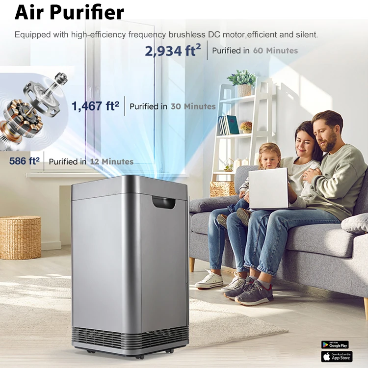 New Arrival H13 Hepa Filter Home Large Room 4 in 1 Portable Electrostatic Air Purifier