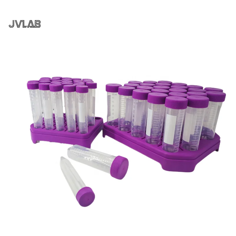 Sterile Centrifuge Tube 15mL 50mL Laboratory Centrifugal Tube Sample EP Tube Purple Screw Cover DNase-/RNase-free