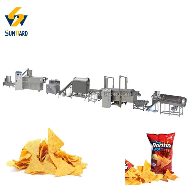China 250kg/h Crispy Corn Snacks Machine  Tortilla Chips Extruder Machine Tortilla