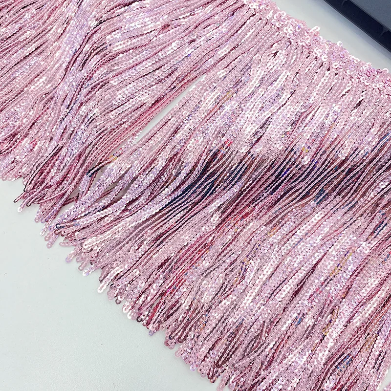 17cm Custom Sequin Tassel Decorative Fringe Trim Metallic Tinsel Sequin Fringe Tassels Beaded Fringe