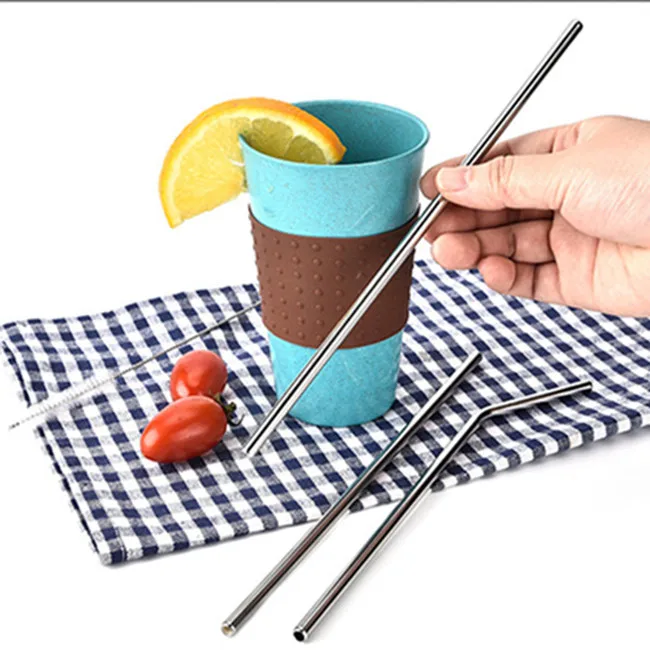 Customized 26.5cm stainless steel insulated drinking reusable metal straws for variety tumblers