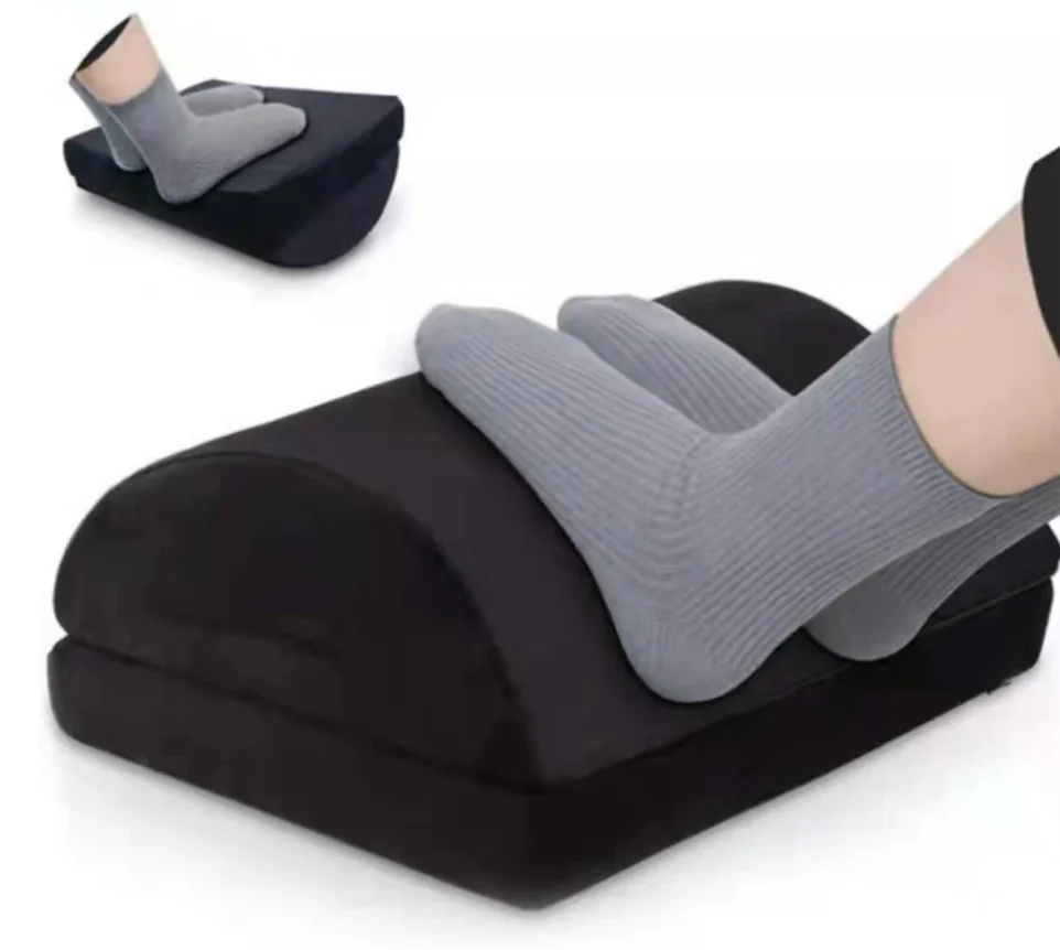 Custom Ergonomic Design Portable Comfort Skin Friendly Memory Foam Adjustable Office Furniture Under Desk Foot Rest