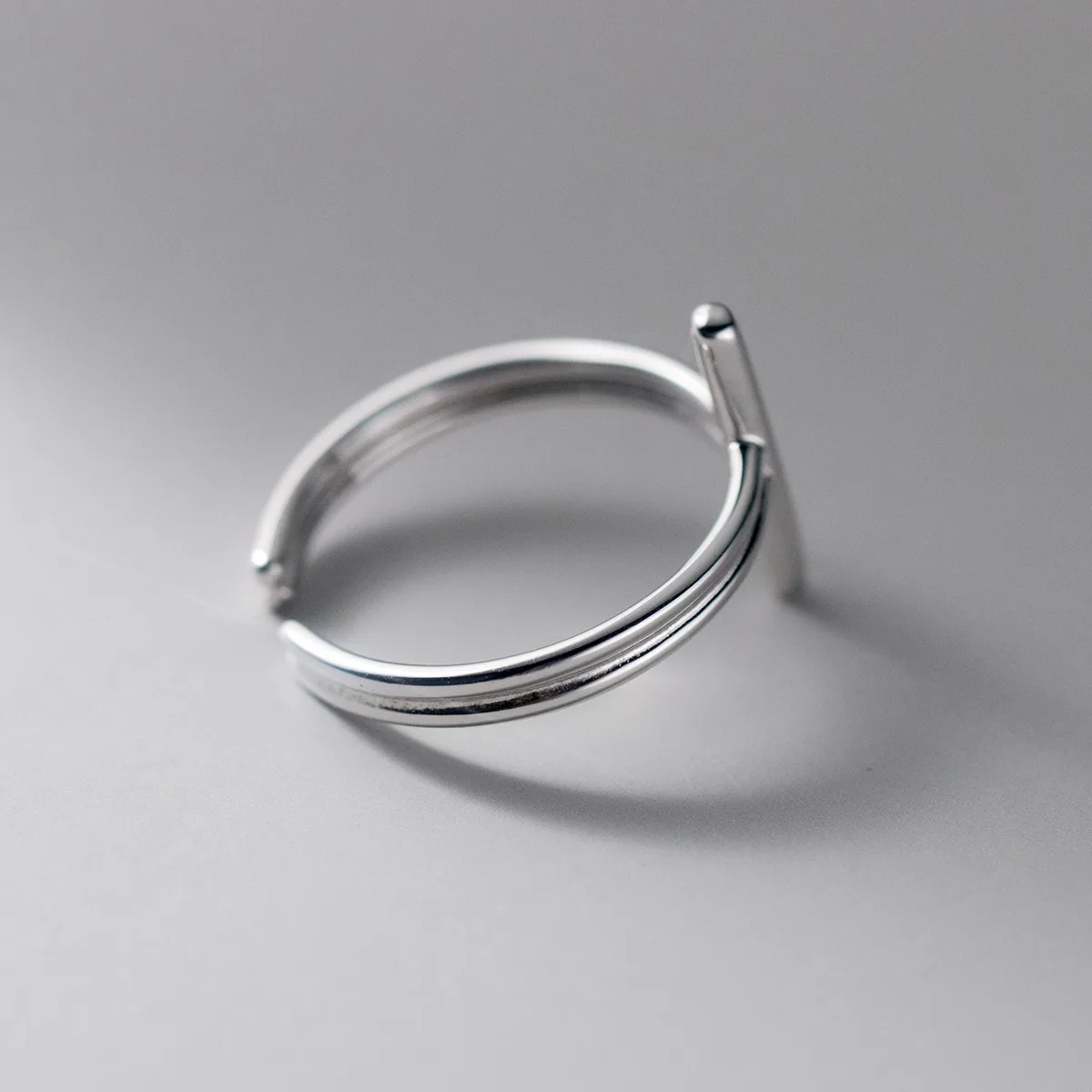 New Korean Style Fashion Jewelry Hip Hop Cross Minimalist Geometric Plain S925 Sterling Sliver Women Casual Open Rings