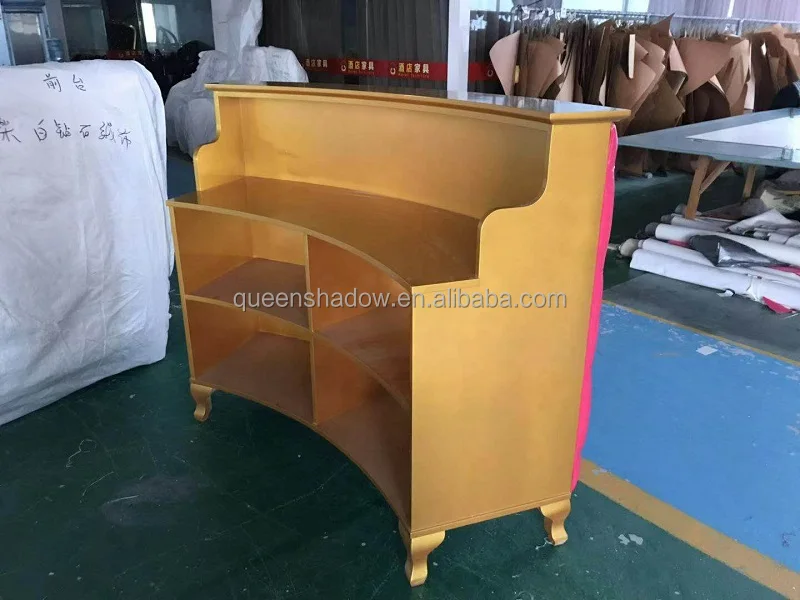 Luxury reception desk front counter height black chair commercial reception desks for beauty salon