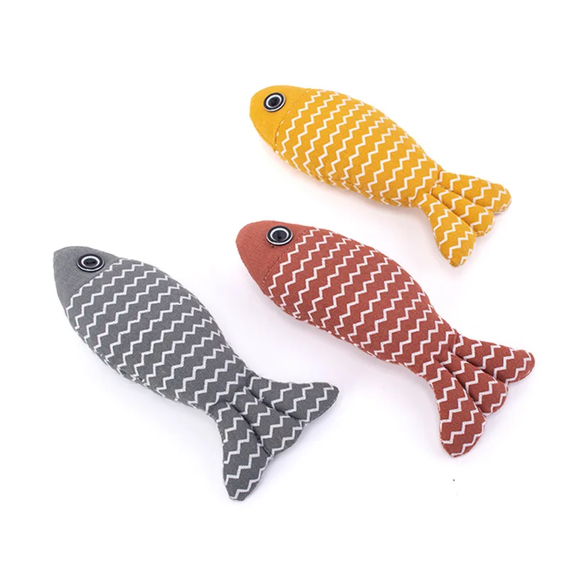 wholesale Simulation Fish Toy Pet Emulational Plush Catnip Kitten cotton high quality hot selling Pike Toy Funny Cat Toy