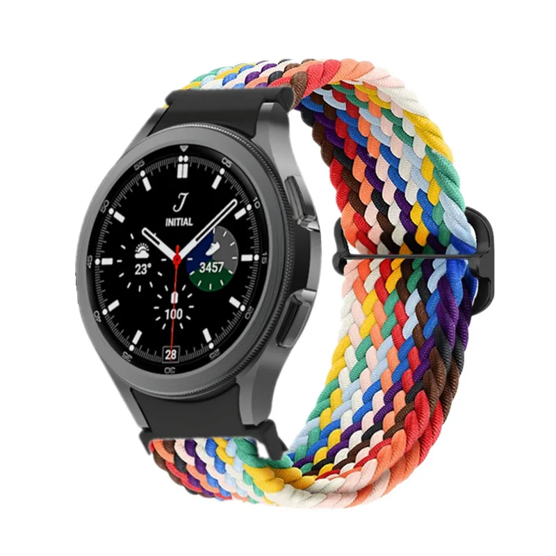 Suitable for Samsung Galaxy watc4/5 pro sliding buckle elastic woven nylon loop strap 40/44/45mm