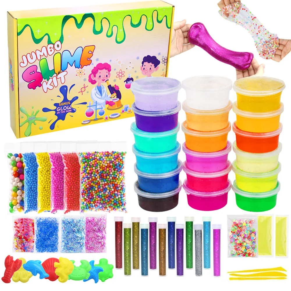 For Kids Toy For Children Birthday Gift Diy Colorful Soft Fluffy  Clay Crystal Mud Slime Kit