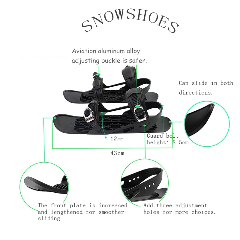 Mini Ski Shoes Portable Ski Easy to Carry Durable Adjustable Ski Boots Skate Cover, Snowboard Wall Sport Outdoor Snow Board