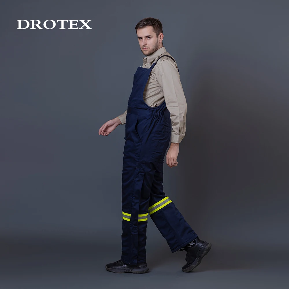 EN ISO11611 Class1Cotton Flame Retardant Europe FR Bib Overalls with Carbon Fibre