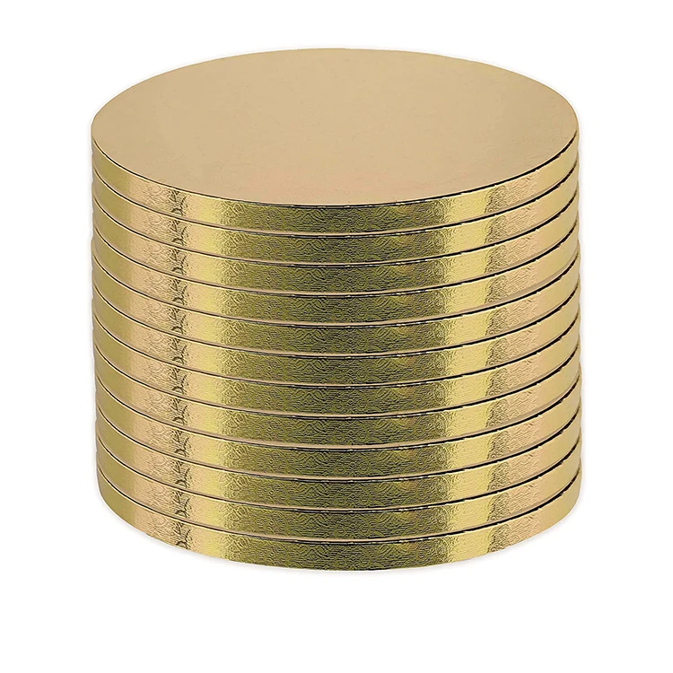 Food Grade Cardboard Base Silver Foil Cake Boards Round Paper 6 8 10 12 Inch Cake Drums Cardboard Paper or Custom Cake Bord